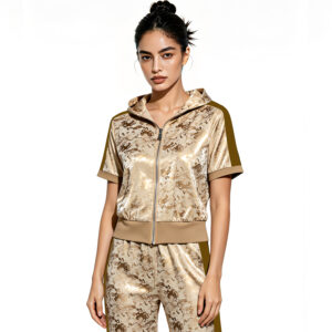 2026 hot selling women's two piece casual set: solid color printed zipper hoodie and pants, women's casual wear, wholesale women's homewear.