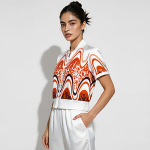 2026 best selling women's casual two piece set – short sleeve top (curved artistic design) paired with trousers (with zipper decoration) | wholesale women's casual wear and loungewear