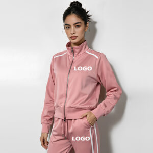 2026 hot sale women’s 2 piece casual suit, vintage striped zip up jacket and pants, casual swear for women, wholesale ladies loungewear.