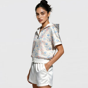 2026 best selling women's casual two piece set – long sleeved top (solid color/printed) paired with shorts | wholesale women's casual wear and loungewear