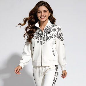 2026 hot selling women's two piece short sleeved casual set, solid color graffiti zipper jacket and pants, women's casual wear, wholesale women's homewear.