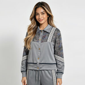 2026 new arrival women's 2 piece outfits, casual printed button down shirt and pants set, elegant business casual tracksuits for women, wholesale ladies loungewear